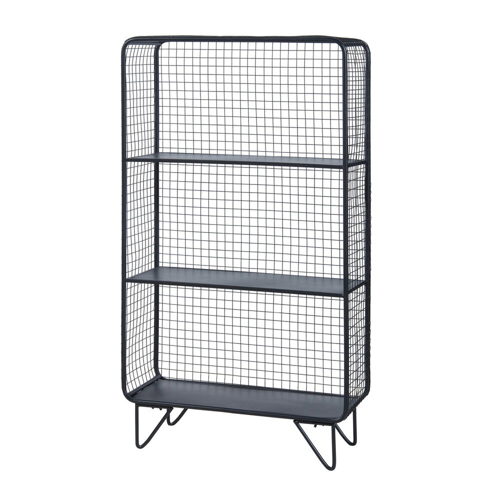 Raft de sine statator Volda 90x50x19cm metal negru [en.casa]