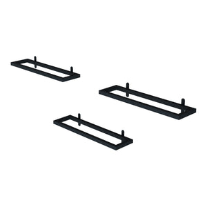 Set 3 buc suport de perete sticle vin Flesberg 27x9cm negru [en.casa]
