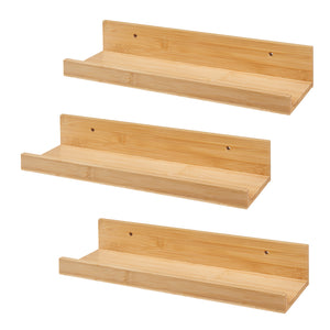 Set 3 rafturi perete Gildeskål 40x13x7cm bambus [en.casa]