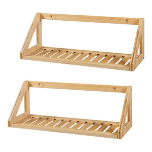 Set 2 rafturi perete Gjerdrum 43x15x15cm bambus [en.casa]