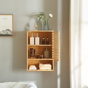 Dulap perete baie Gjesdal 60x40x20cm bambus natur [en.casa]