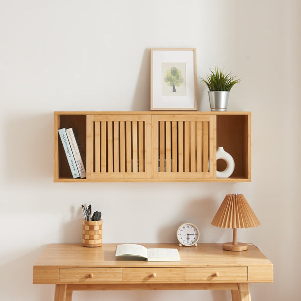 Raft perete Grums  92,5x20x33cm bambus [en.casa]