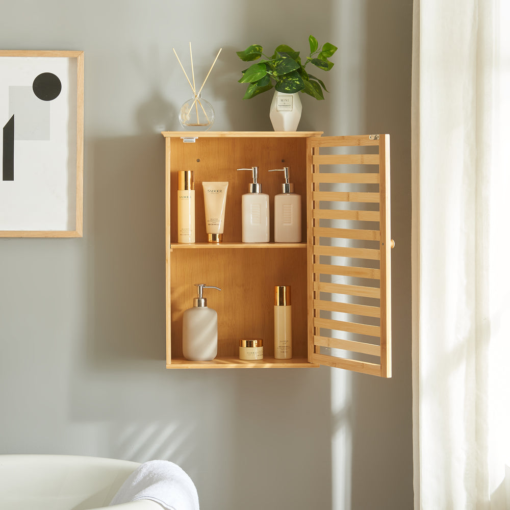 Badezimmerschrank Järfälla 55x37x16 cm Bambus [en.casa] - premiumXL