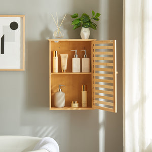 Dulap perete baie Järfälla 54,5x37x16cm bambus natur [en.casa]