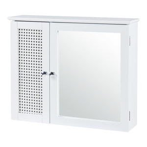 Dulap cu oglinda baie Karlsøy 50x60x15cm alb [en.casa]