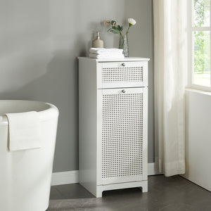Dulap baie cu cos pentru rufe Karlsøy 90x38x40cm alb [en.casa]