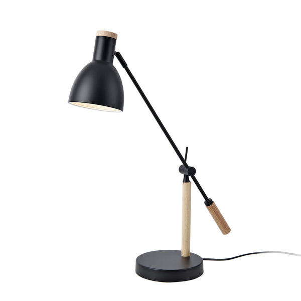 Lampa de masa Watford negru/lemn natur [lux.pro]