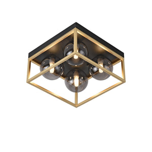 Plafoniera Widnes negru/auriu [lux.pro]
