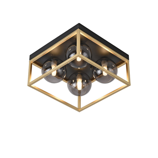 Plafoniera Widnes negru/auriu [lux.pro]
