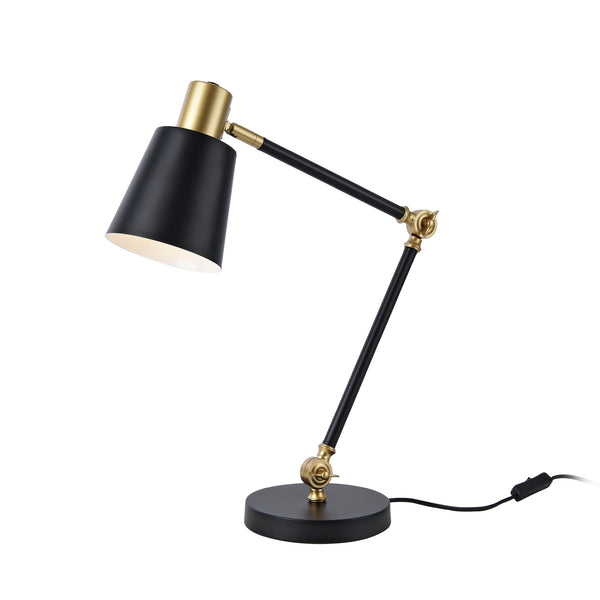 Lampa de masa Abergele negru/auriu/alb [lux.pro]
