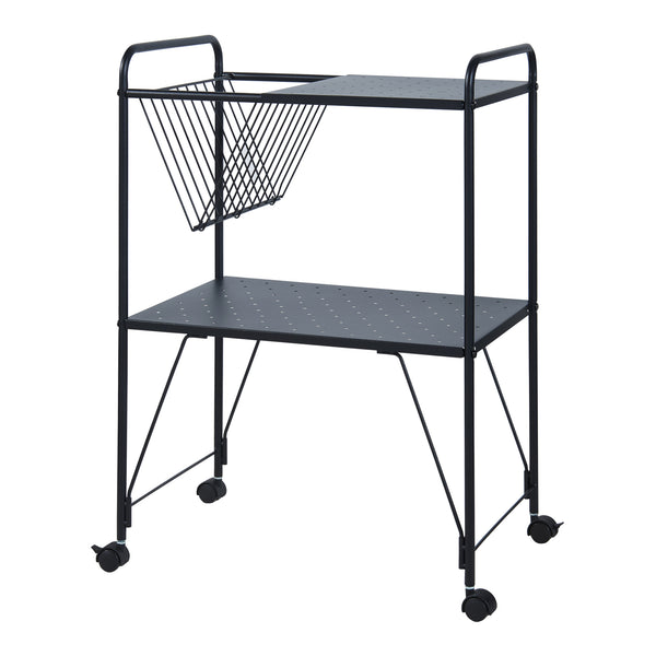 Carucior servire la masa Austrheim 73x50x33cm otel negru [en.casa]