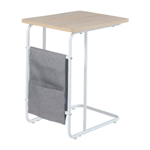 Masuta laptop Dyrøy 56x48x37cm alb stejar gri [en.casa]