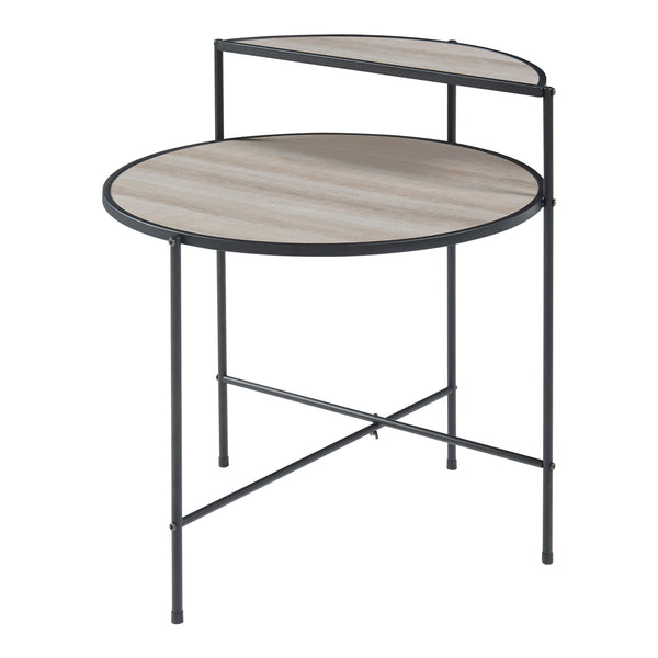 Masuta Fyresdal 68x62cm negru/efect lemn stejar [en.casa]