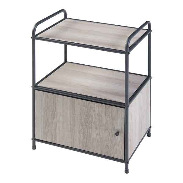 Masuta cu dulap Gulen 60x43 x33cm negru/efect lemn stejar [en.casa]