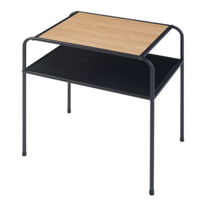 Masuta Krødsherad 55x51x36cm negru/efect lemn stejar [en.casa]
