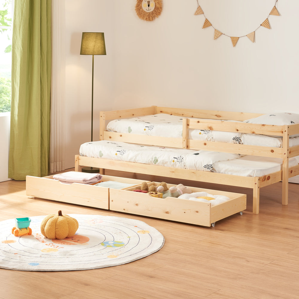 Doppel - Kinderbett Sonkajärvi 90x200cm Kiefernholz Natur [en.casa] - premiumXL