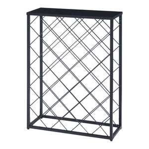 Suport sticle vin Taivassalo 71,5x53x20cm otel negru pentru 25 sticle [en.casa]