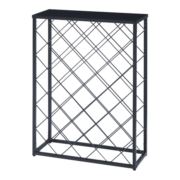 Suport sticle vin Taivassalo 71,5x53x20cm otel negru pentru 25 sticle [en.casa]
