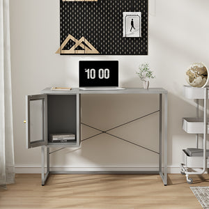 Birou Sund 75x100x50cm otel gri [en.casa]