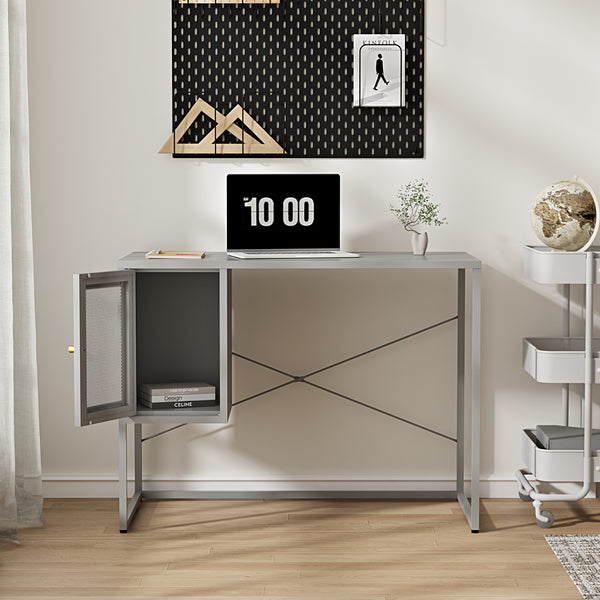 Birou Sund 75x100x50cm otel gri [en.casa]