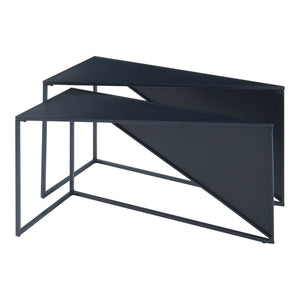Set 2 masute masuri diferite Kungsör negru [en.casa]