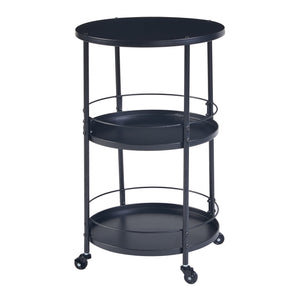 Carucior servire la masa Munkedal 75x45 cm metal negru [en.casa]