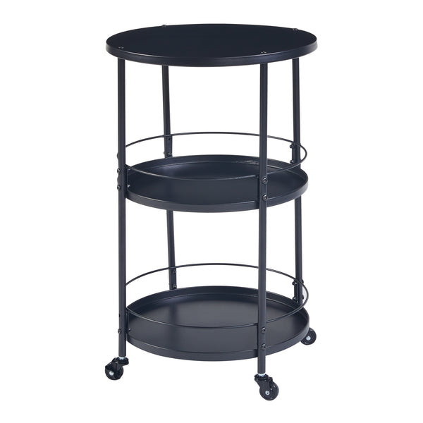 Carucior servire la masa Munkedal 75x45 cm metal negru [en.casa]