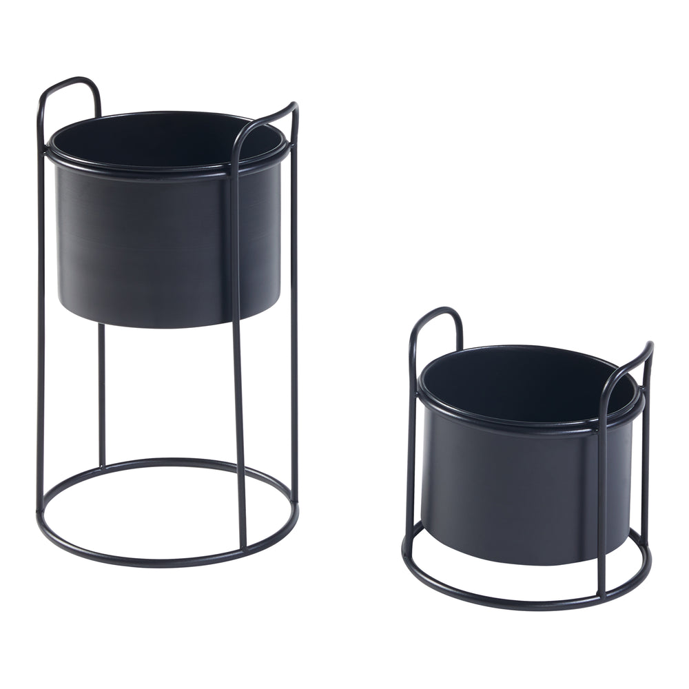Pflanzenständer Osen 2er Set Metall Schwarz [en.casa] - premiumXL