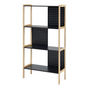 Raft carti Dønna 120x63x28cm mdf negru efect lemn [en.casa]