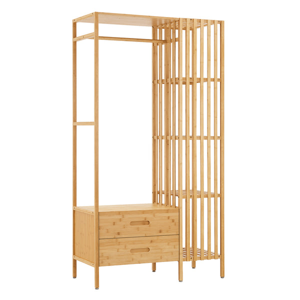 Suport haine Varanger 185x100x45cm bambus natur [en.casa]