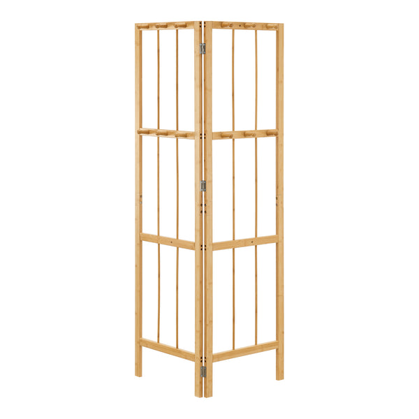 Cuier pliabil tip panou de colt Hyllestad 165,5x92x8cm bambus natur [en.casa]