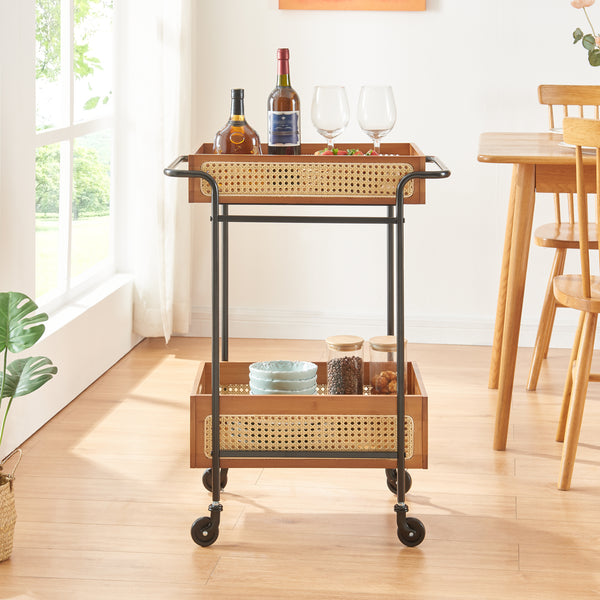Carucior servire la masa Tervola 80,5x61x39cm metal negru [en.casa]