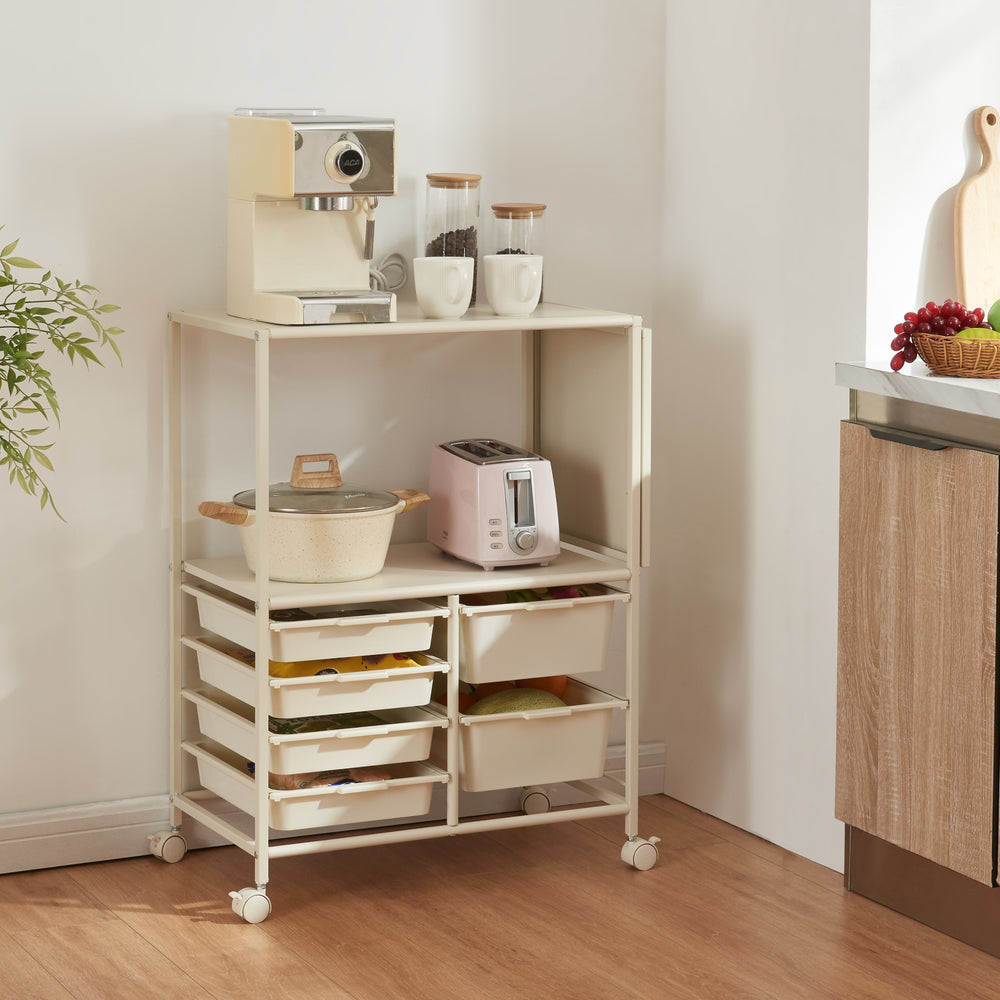 Carucior rulant Sørfold 100x37x85cm otel alb [en.casa]