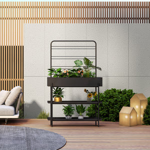Suport plante Aalsmeer 154x96x24 cm metal negru [casa.pro]
