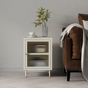 Dulap metalic Lindau 56x40x40 cm crem deschis [en.casa]