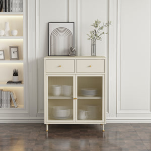 Comoda cu 2 usi Lindau 97x80x40 cm crem deschis [en.casa]
