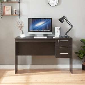 Birou cu 3 sertare Ragunda 120x59x75cm PAL efect lemn nuanta inchisa [en.casa]