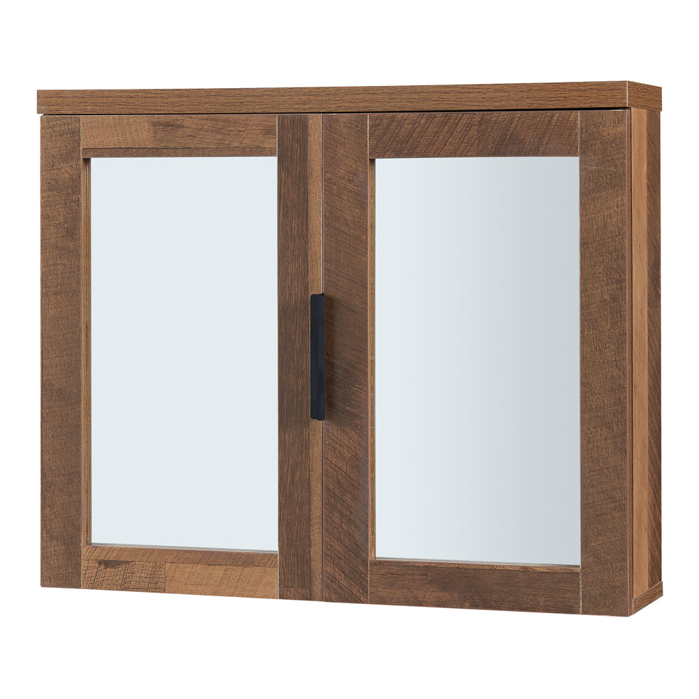 Spiegelschrank Namsskogan 50x60x15cm Walnussoptik [en.casa] - premiumXL