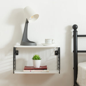 Raft de perete Moss 39x18x23cm metal pal negru alb [en.casa]