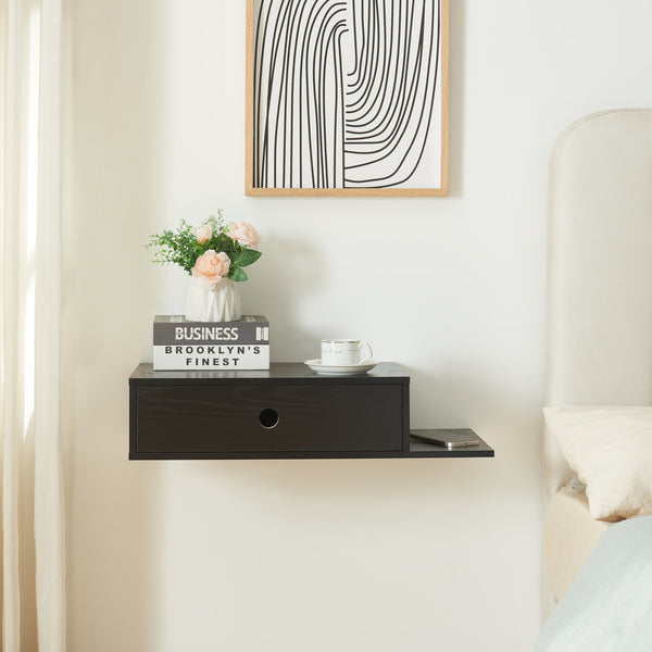 Raft perete Stor 65x30x15 cm PAL negru [en.casa]