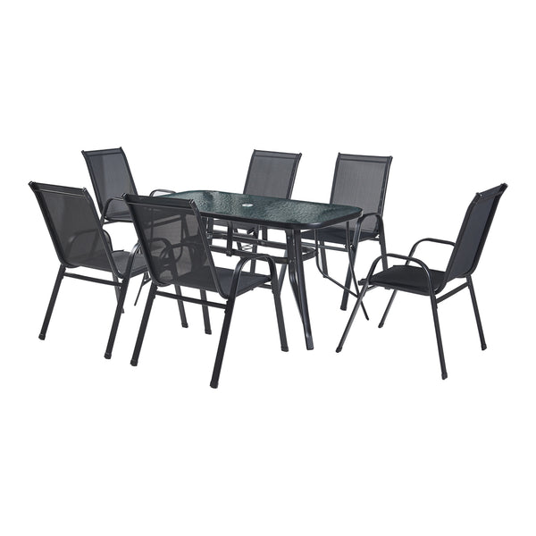 Set 7 componente mobilier gradina Aradeo negru [casa.pro]