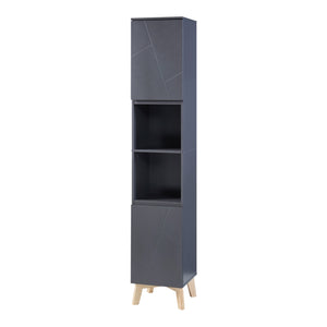 Dulap baie inalt Overath 160x30x30cm gri [en.casa]