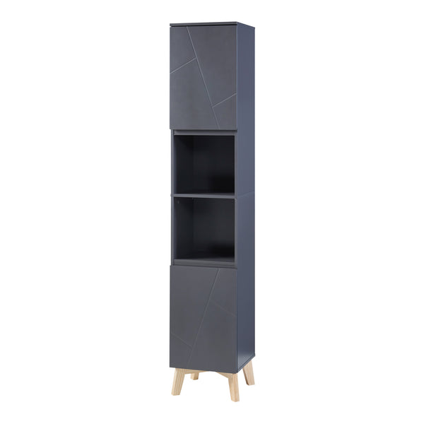 Dulap baie inalt Overath 160x30x30cm gri [en.casa]