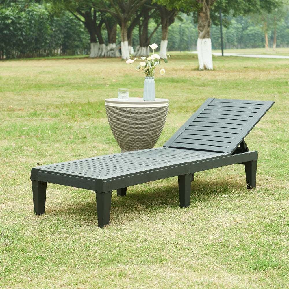 Sonnenliege Ateleta 172x58 cm Schwarz [casa.pro] - premiumXL