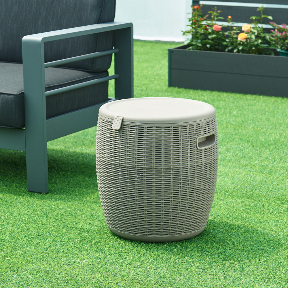 Taburet cooler Avetrana 44xØ40 cm Maro deschis [casa.pro]