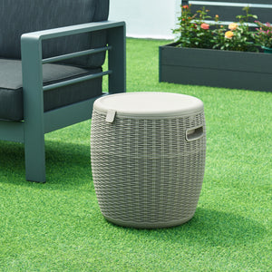 Taburet cooler Avetrana 44xØ40 cm Maro deschis [casa.pro]