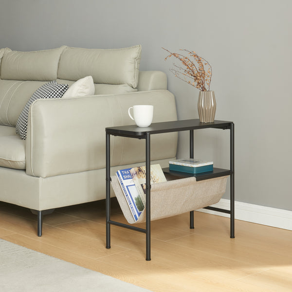 Masuta Samnanger 60x28x53cm PAL negru gri [en.casa]