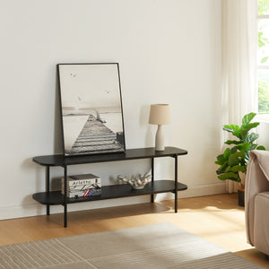 Comoda TV Samnanger 120x40x45cm otel pal negru [en.casa]