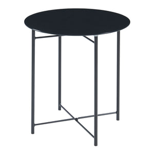 Masuta rotunda cu blat sticla Ödeshög 45x42cm negru [en.casa]