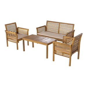 Set 4 piese mobilier gradina Candela lemn salcam [casa.pro]